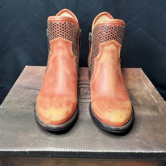 Circle G Corral Womens Studded Booties Ankle Boots Ladies 6.5M Orange Q0125 NEW - Picture 5 of 14